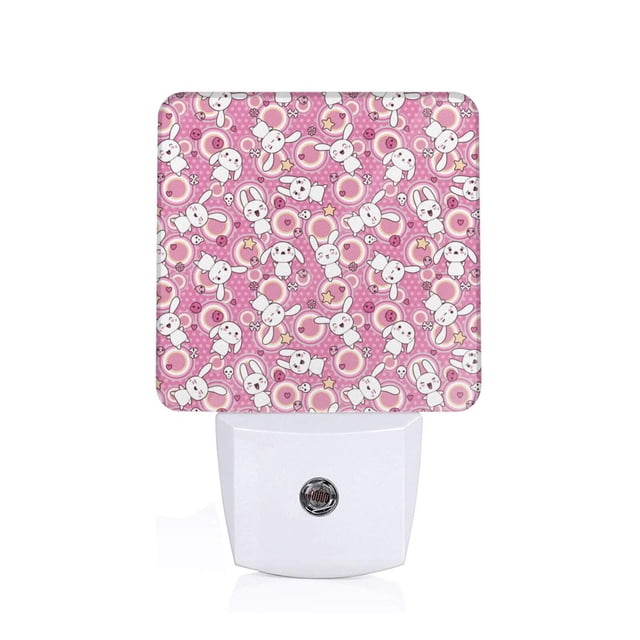 Fotbe Cute Rabbit Luz Nocturna LED, Luz de Noche con Sensor de Luz Natural de Anochecer a Amanecer, Se Enchufa a la Pared, Blanco Cálido 0.5W-UK