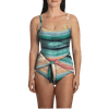 Carole Hochman Ladies' One Piece Tie Front Swimsuit (Multi Stripe, X-Large)