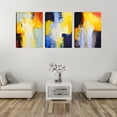 thumbnail image 6 of Geometric Wall Art 3 Pieces Framed Wall Art Canvas Artwork Paintings Abstract Yellow Room Decor Wall Posters Prints for Living Room Bedroom Bathroom Office (36"Wx16"H), 6 of 6