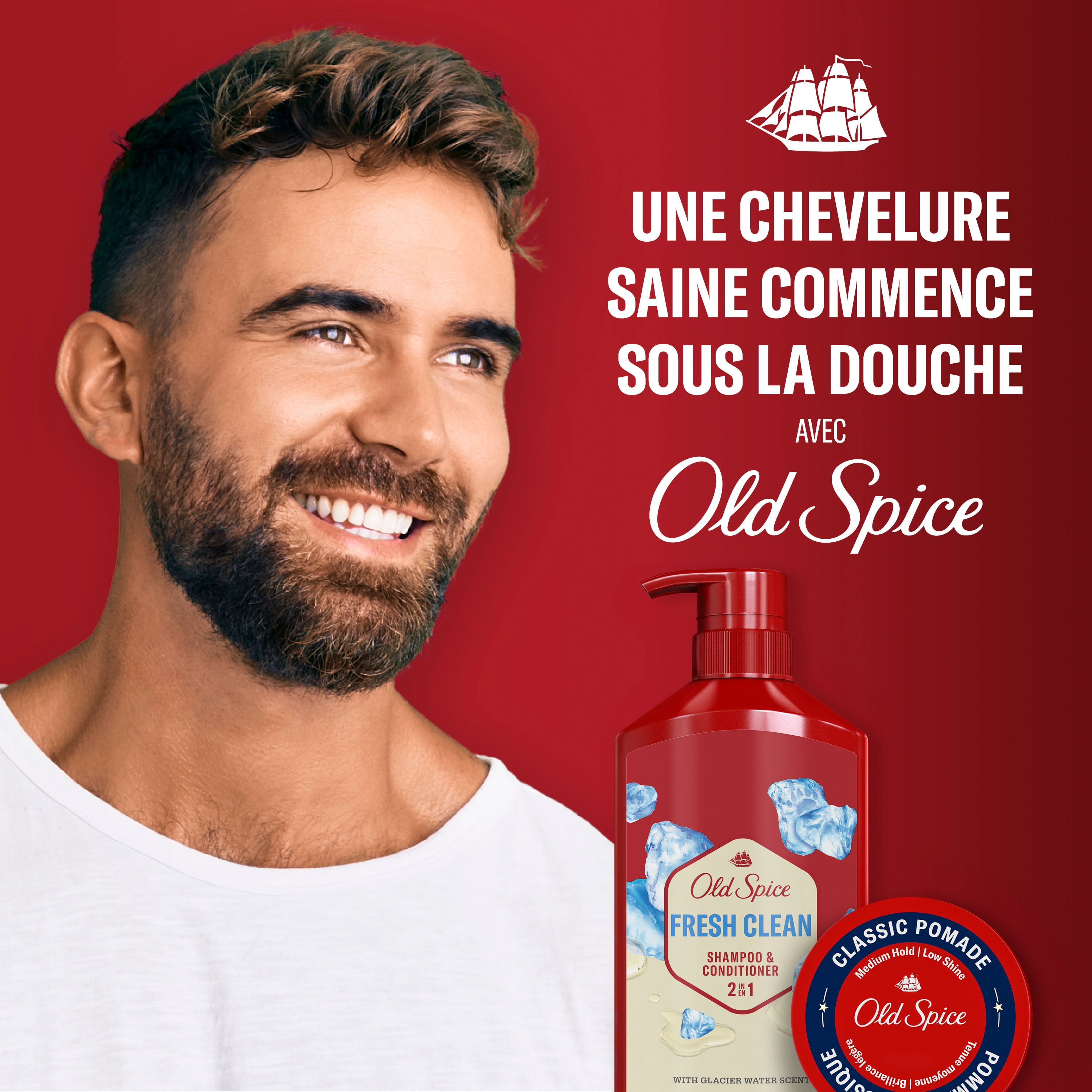 Old Spice Fresh Clean Shampoo and Conditioner 2in1 for Men with Glacier Water Scent, for Thick and Healthy Hair for Men, 650ML