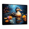 thumbnail image 2 of Designart "Floral Pond with Yellow and Blue Duck III" Animals Framed Wall Art - Modern Farmhouse Yellow Duck Entryway Framed Wall Art Print, 2 of 6