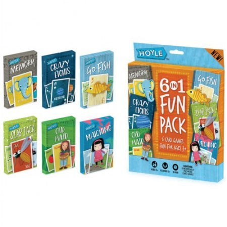 Hoyle 6 In 1 Fun Pack Kids Children Playing Card Games Go Fish Crazy 8 Old Maid (Worlds Best Playing Cards)