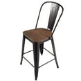 thumbnail image 2 of Goplus Copper Set of 4 Metal Wood Counter Stool Dining Kitchen Bar Chairs Rustic, 2 of 7