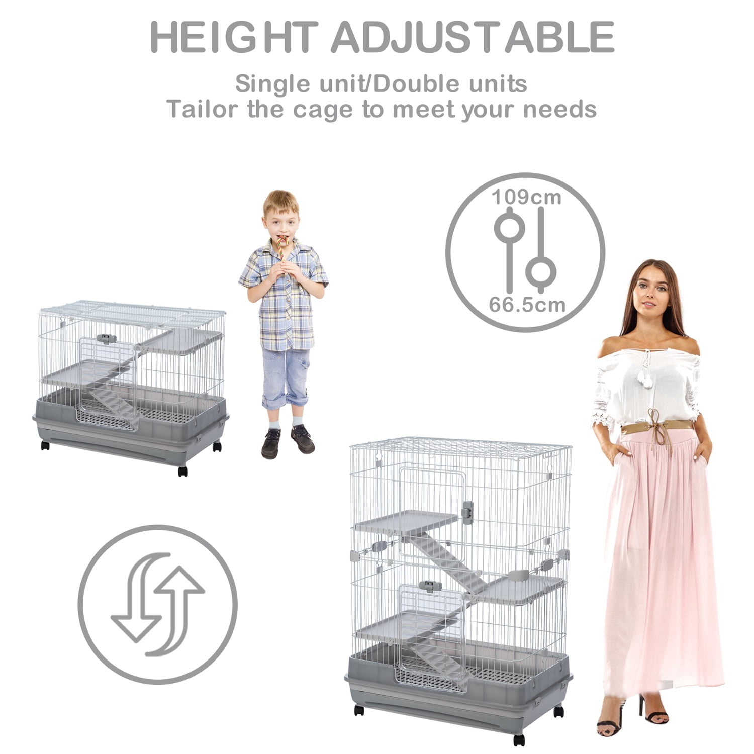 Pefilos 3-Tier Wire Cat Cage Playpen Kennel, 32" Collapsible Small Animal Metal Pet Cage with Lockable Casters Pull-out Tray for Rabbit Chinchilla Ferret Guinea Pig Squirrel Hedgehog, Gray Pefilos 3-Tier Wire Cat Cage Playpen Kennel, 32" Collapsible Small Animal Metal Pet Cage with Lockable Casters Pull-out Tray for Rabbit Chinchilla Ferret Guinea Pig Squirrel Hedgehog, Gray