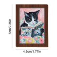 thumbnail image 3 of Reading Cats Mini Framed Wall Art – Floral Cat Print Wood Decor,C, 3 of 6