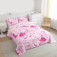 thumbnail image 3 of Homewish Girly Pink Boot Hat Queen Comforter Set, Tribal Sheep Skeleton Bedding Sets, Rustic Farmhouse Reversible Bedding Comforter Set, Breathable Home Decor, 3 Pieces, 3 of 8