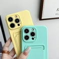 thumbnail image 4 of Compatible with iPhone Case,Credit Card Slot Holder Wallet [Compatible with Wireless Charging] Camera Lens Protection Soft Shockproof Cover Phone Case (Yellow,iPhone 12 Pro Max), 4 of 7