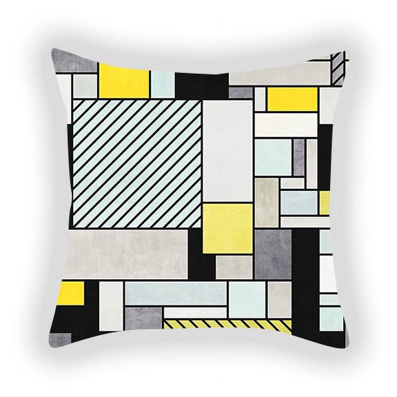 Nordic Art Style Letter Printing Pillow Plush Home Living Room Pillow Case Geometry Cushion Cover