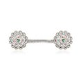thumbnail image 2 of 316L Stainless Steel Aurora Flower Cluster Nipple Bar, 2 of 2