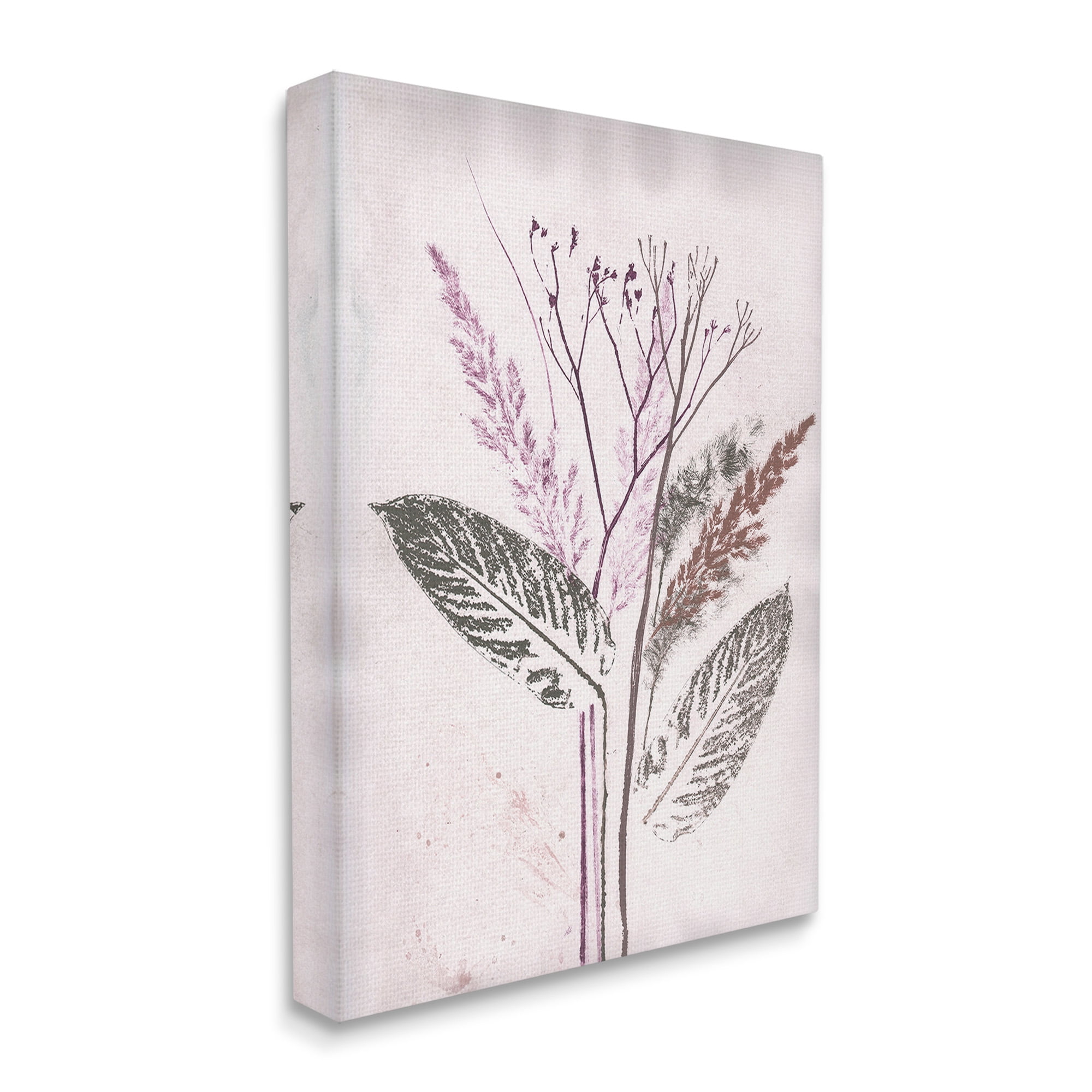 Stupell Industries Botanical Imprint Shapes Botanical & Floral Painting Gallery Wrapped Canvas Art Print Wall Art, 16 x 20