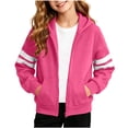 thumbnail image 7 of HAOTAGS Kids Hooded Sweatshirt (5-14) Winter Fleece-lined Zipper Warm Jacket Hot Pink Size 9, 7 of 7