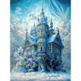 thumbnail image 1 of 5D Snow House Full Diamond Mosaic Snow Wagon Castle Dream Scenery New Arrival Diamond Painting Embroidery Cross Stitch X1018Round 45X60cm Gao Jinjia LED, 1 of 2