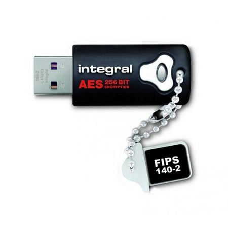 Integral Supply - 16GB Integral Crypto Drive FIPS 140-2 Encrypted USB Flash Drive (256-bit Hardware Encryption)