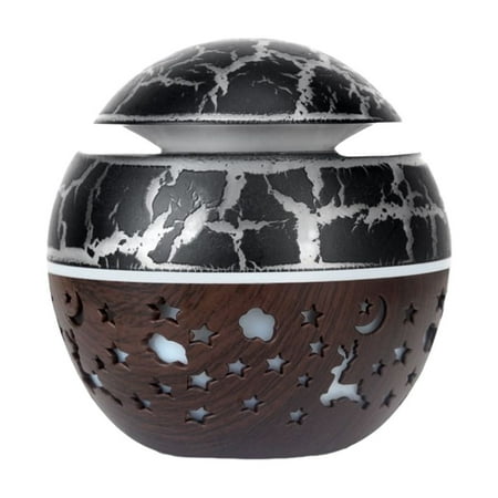 

Desk Wood Grain Spherical Humidifier Cold Mist Humidifier Home Bedroom Office Plant Humidifier Colorful Night Function