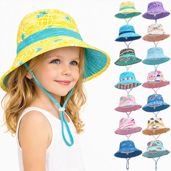 Baby Toddler Sun Hat,Boys Girls Bucket Hat for Kids UPF 50 Sun Protective Child Summer Beach Hats(Watermelon Red,S)