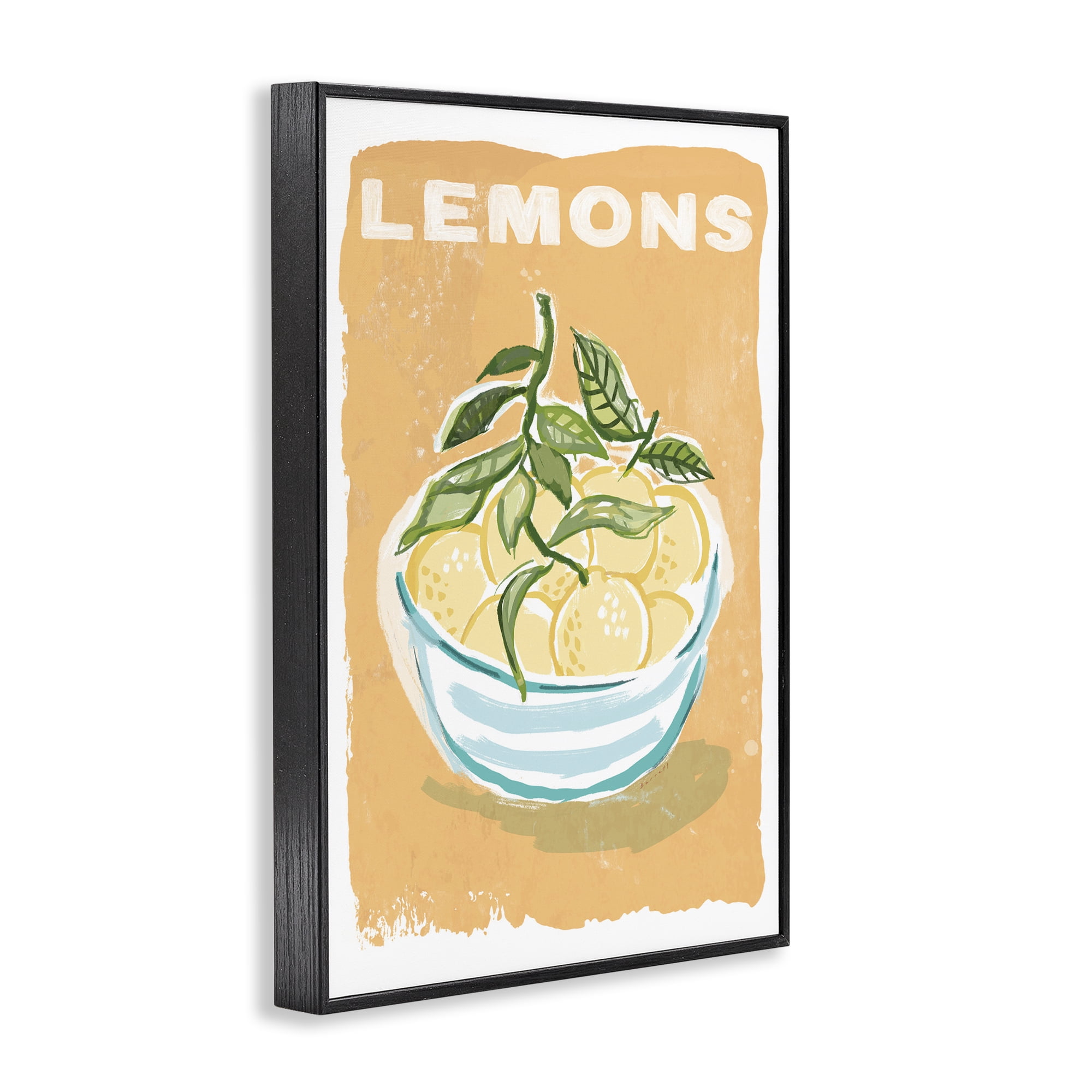 Stupell Industries Lemon Twist Motif Black Framed Giclee Art, design by Chad Barrett
