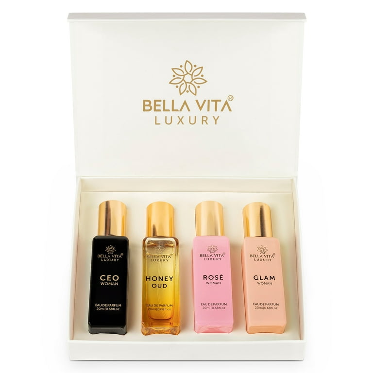Bella Vita Organic Luxury Perfumes Gift Set for Women - 4x20 ml with  Floral,Fruity Long Lasting