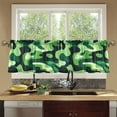 thumbnail image 4 of Yayeee Kitchen Curtains Tier Set of 2 Light Filtering 57"x24" Over Sink Window Panels, Green Camouflage Pattern, 4 of 7