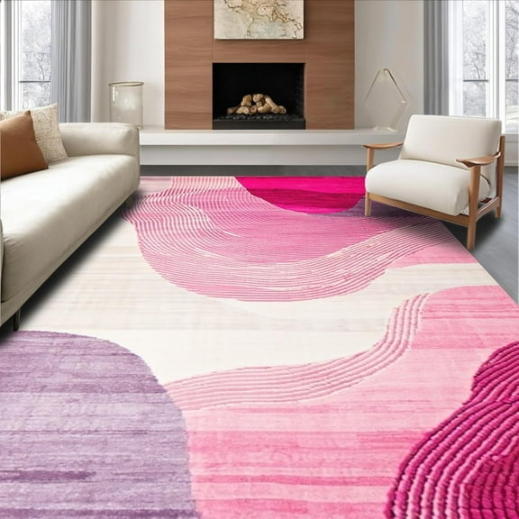 Modern Abstract Textured Artistic Design Area Rug, Non Slip, Stain Resistant, Washable Area Rugs for Living Room, Bedroom 2x3ft