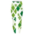 thumbnail image 4 of lcziwo St Patricks Day Leggings for Women Casual Stretchy High Waisted Yoga Pants Novelty Shamrock Print Running Leggings Full Length Tight Trousers Green M, Clearance Sale, 4 of 6