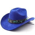 thumbnail image 1 of Classic Western Denim Curved Top Hat for Everyday Wear - Timeless Cowboy Style for All Seasons, 1 of 2