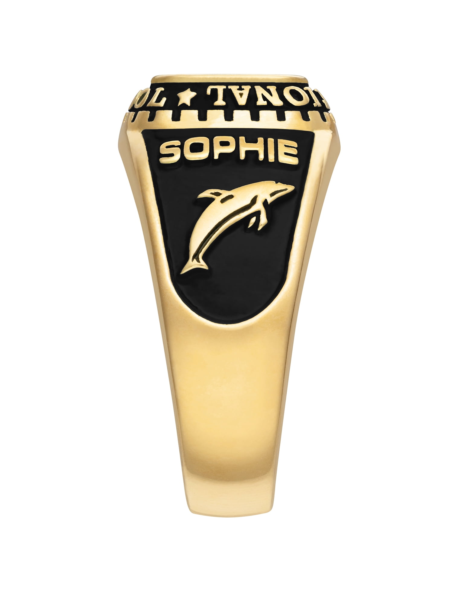 Order Now for 2025 Graduation, Freestyle Women's Gold over Sterling Classic Checkerboard Birthstone Class Ring, Personalized, High School or College