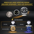 thumbnail image 4 of Faro de coche 2 faros delanteros LED de 7 pulgadas para coche y motocicleta con DRL/señal de giro/luz baja/luz alta, repuesto de faro redondo de 7 pulgadas para Jeep Wrangler JK TJ CJ LJ Mazda Miata C, 4 of 8