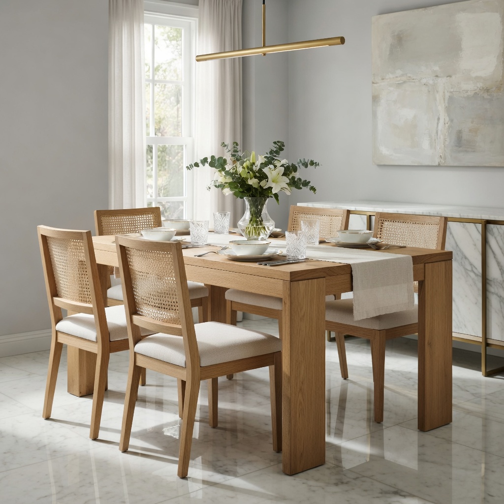 Hommoo Tribesigns Solid Wood Dining Table 63 Inch, Farmhouse Kitchen Table for 6-8 People, Rustic Wood Rectangular Table with Sturdy Legs, Easy Assembly, Natural