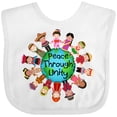 thumbnail image 3 of Inktastic Peace Through Unity Boys or Girls Baby Bib, 3 of 4