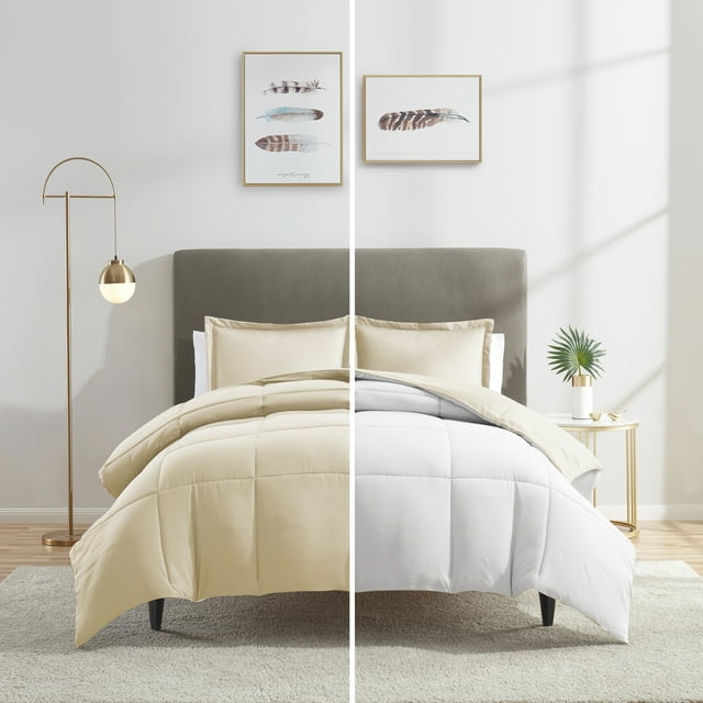 Nestl Ensemble de Couette Réversible, Ensemble de Couette Très Grand/Cal Très Grand, Blanc/crème