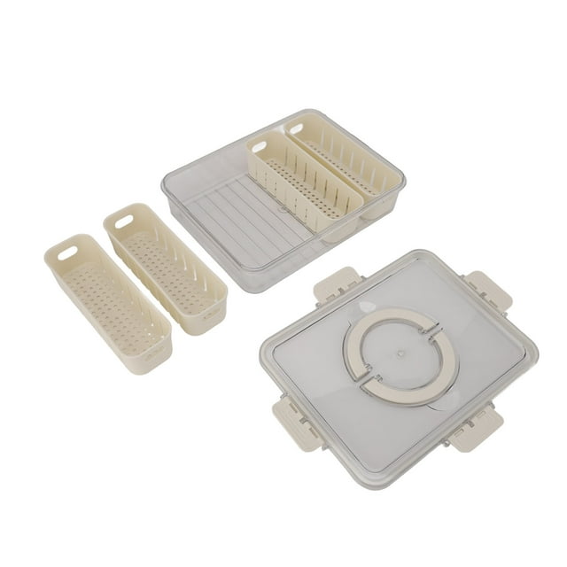 Food Storage Container Kitchen Freezer Storage Bin Highly Sealed Fridge Storage Container Drain Storage Basket Box for Kitchen
