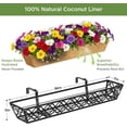 thumbnail image 2 of 36'' Deck Railing Planter Set with Coco Coir Liner, Large 4 Pcs Metal Deck Railing Planter Window Boxes for Outdoor Balcony, Porch, Patio, and Fence Rail, 2 of 18