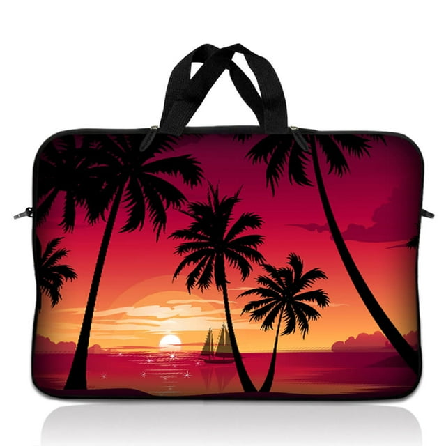 LSS Étui Pochette pour Ordinateur Portable 15,6 Pouces avec Poignée Hawaiian Paradise Palm Tree