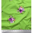 thumbnail image 1 of Soimoi Green Cotton Voile Fabric Leaves,Artistic Floral & Check Fabric Prints by Yard 56 Inch Wide, 1 of 3