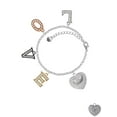 thumbnail image 2 of Delight Jewelry Silvertone Faith Rocks on AB Crystal Heart Multi-Colored Crystal Love Charm Bracelet, 2 of 5