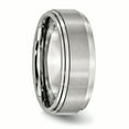 thumbnail image 4 of Stainless Steel 8mm Ridged Edge Ring Man Wedding Classic Flat W/edge  For Dad Mens  For Him, 4 of 10