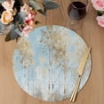 thumbnail image 3 of Contemporary Yellow Blue Tree Round 15 Inch Placemats Set of 4, Abstract Art Oil Paiting HeatResistant Non Slip Place Mats for Dining Table, Wipeable Braided Kitchen Table Mats for Housewarming, 3 of 9