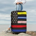 thumbnail image 7 of Logiee First Responder American Flag Print Travel Luggage Cover,Suitcase Protector, Washable Elastic Suitcase Baggage Cover,Closure for Wheeled Suitcase Fit 18-32 Inch Luggage-X-Large, 7 of 7