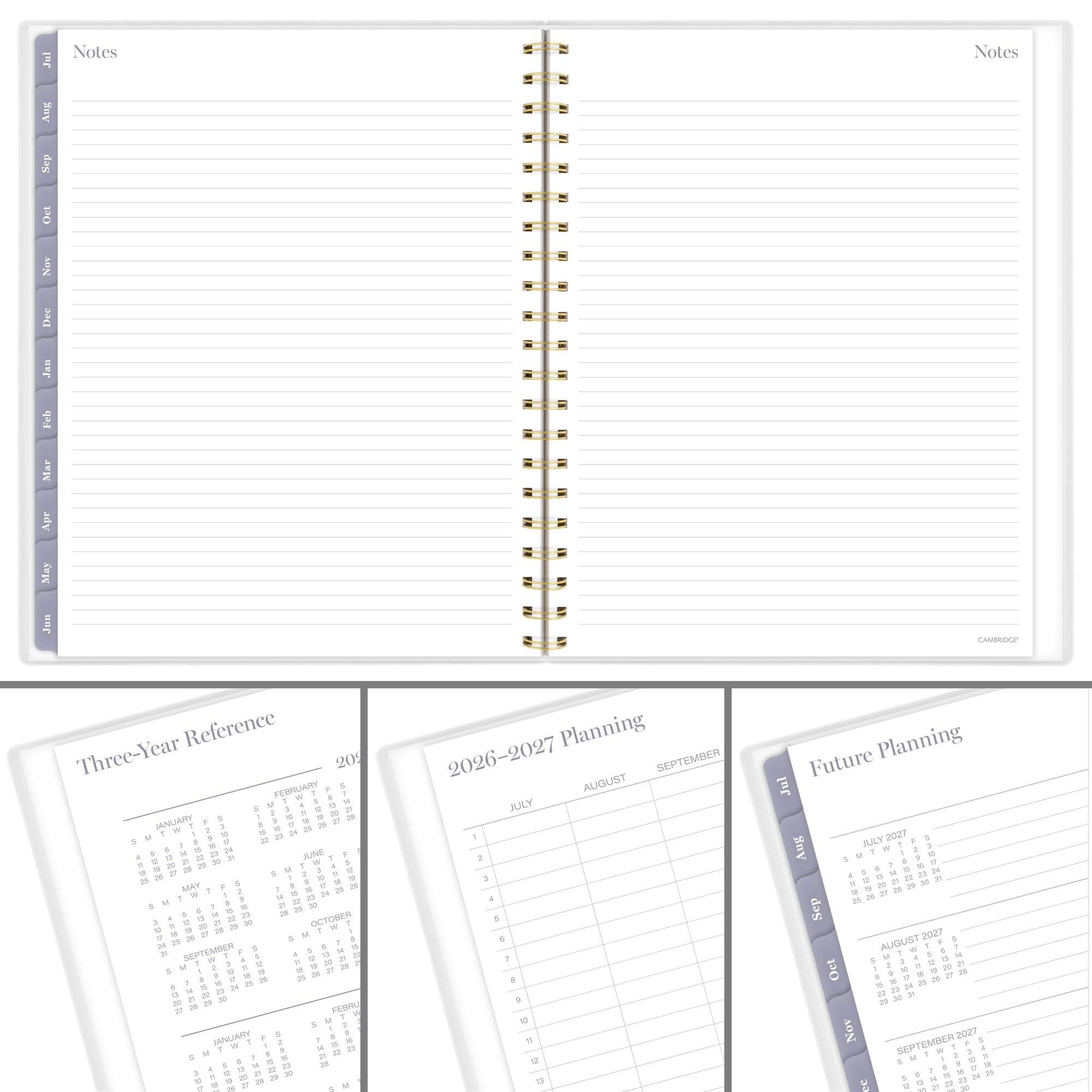 Mead Cambridge Tea Rose Academic 2026-2027 Weekly Monthly Planner Large 8 12 x