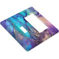 thumbnail image 3 of Sdmnsg-T Purple Marble Print 2 Gang Combin Toggle Rocker Decorative Electrical Receptacle Outlet Plates Covers for Bedroom Kitchen Farm House Decor, 3 of 5