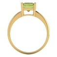 thumbnail image 4 of 2.5ct Radiant Cut Green Natural Peridot 18k Yellow Gold Engraving Statement Bridal Wedding Solitaire Designer Ring Size 7.5, 4 of 5