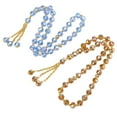 thumbnail image 2 of mini cuentas de oración color azul champán, 33 cuentas musulmanas Tasbih con cuentas de sastre para decoración diaria., 2 of 14