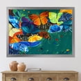 thumbnail image 3 of Designart 'Abstract Colour Butterflies On A Gree' Modern Framed Art Print, 3 of 4
