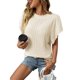 thumbnail image 2 of Usted Es Más Que un Puntaje de Prueba Capa de Camisa de Manga Corta con Ruffles, Estampado Cuello Redondo Blusa Casual, 2 of 5
