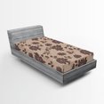 thumbnail image 2 of Ambesonne Floral Fitted Sheet, Nature Rose Pattern Blooms, Twin XL Size, Dimgray and Camel, 2 of 5