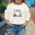 thumbnail image 2 of Byoo Little Girl's Simple Fall Printed Sweatshirt Long Sleeve Graphic Sweatshirts Play Casual Pullover,White, 2 of 2