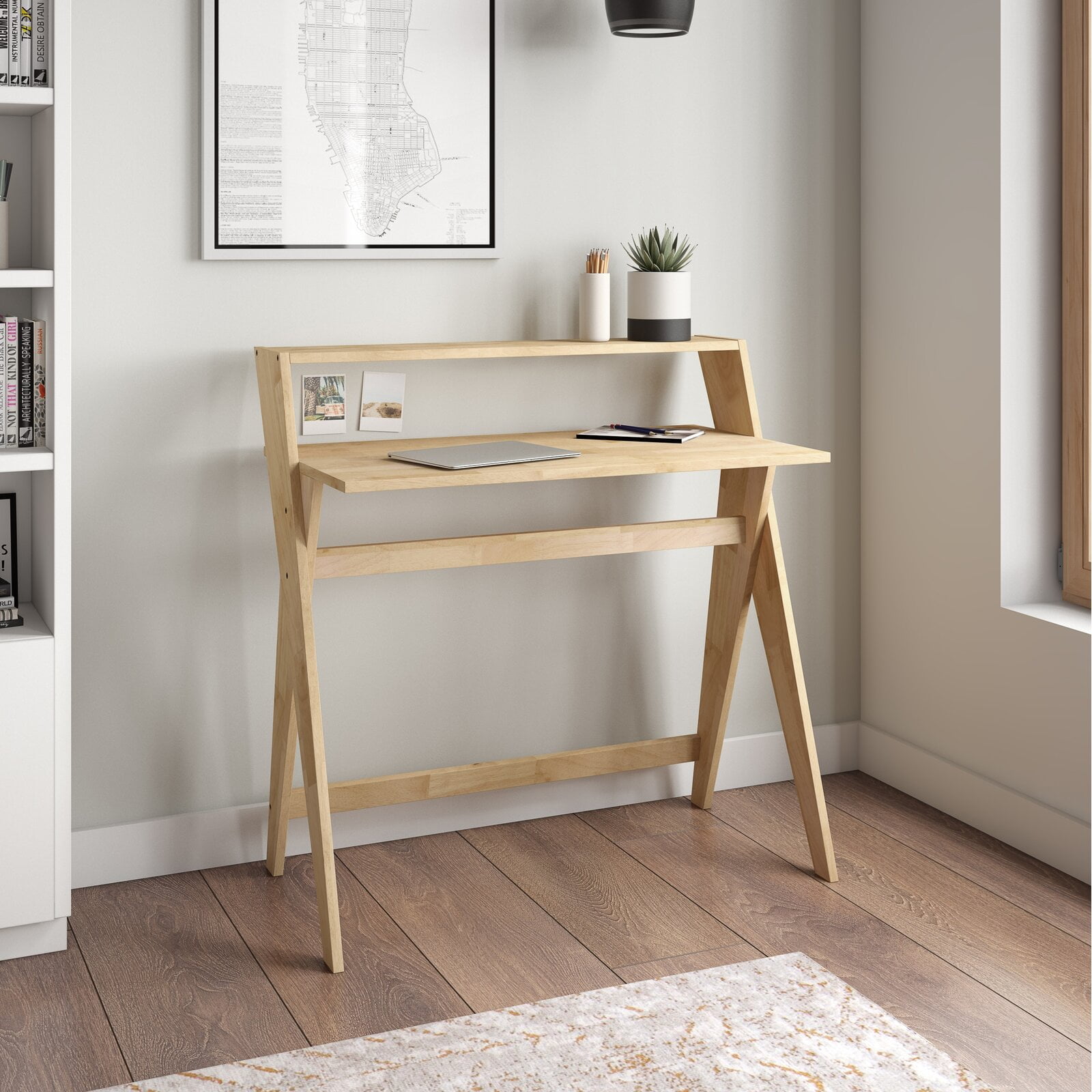 distressed desk with drawers