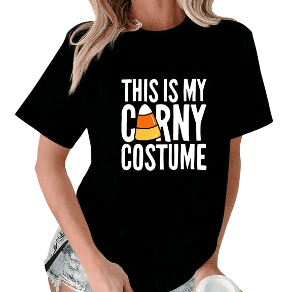 Black Print Tshirt Graphic Tees Shirts This Is My Corny Costume Minimalist Funny Graphic Wear S-5XL Tops