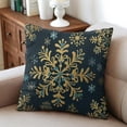 thumbnail image 6 of Merry Christmas Winter Snowflake Throw Pillow Case Beautiful Square Cushion Covers 4 Pack Vintage Pillowcase for Indoor Home Bedroom, 6 of 7