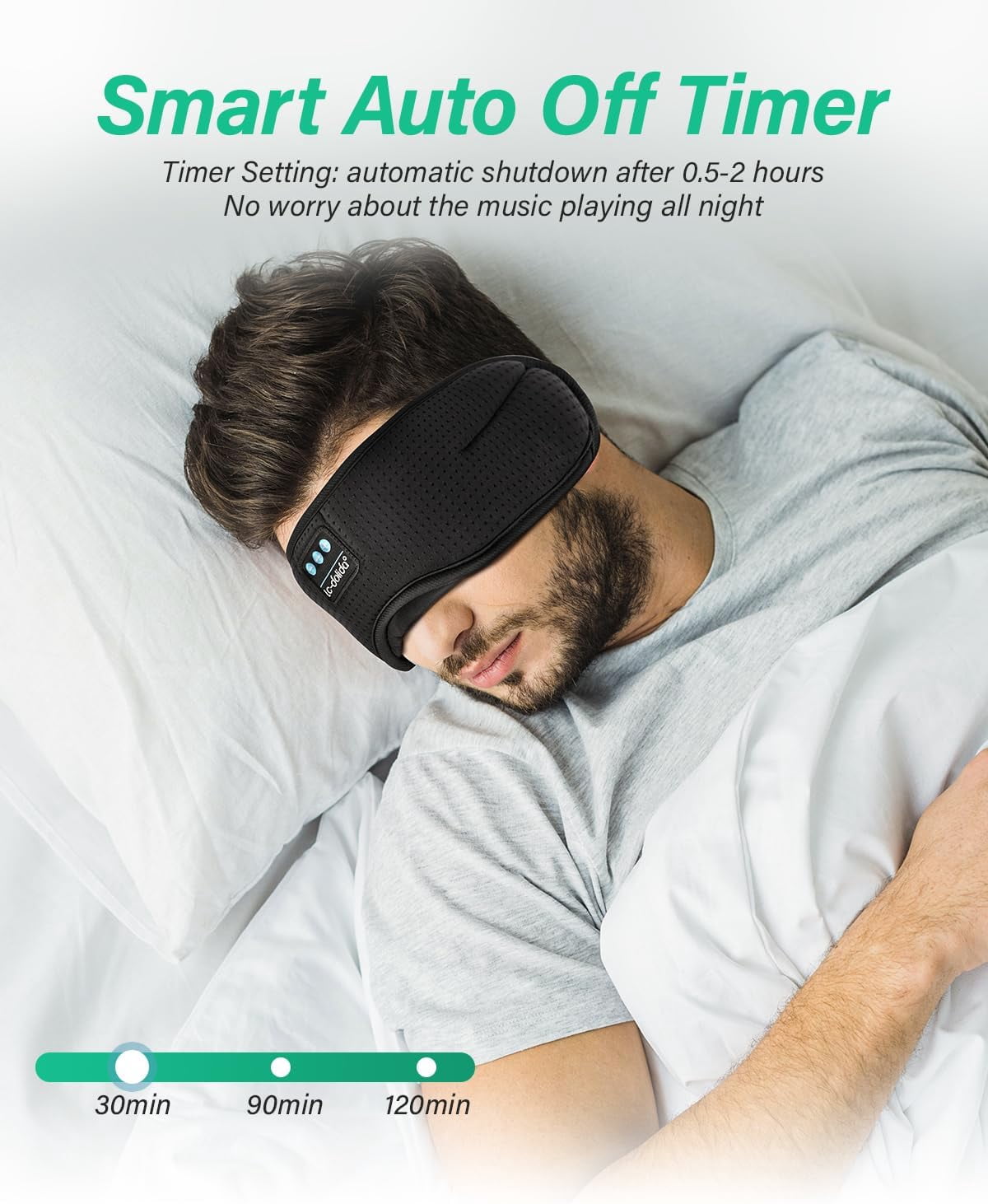 LC-dolida Sleep Headphones, White Noise Bluetooth Sleep Mask 3D Wireless Eye Mask Sleeping Headphones, Sleep Mask with Bluetooth Headphones for Side Sleepers Travel Yoga, Cool Gifts